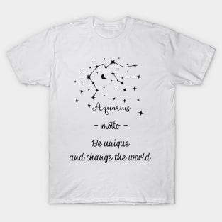 Key phrases of the zodiac signs: Aquarius T-Shirt